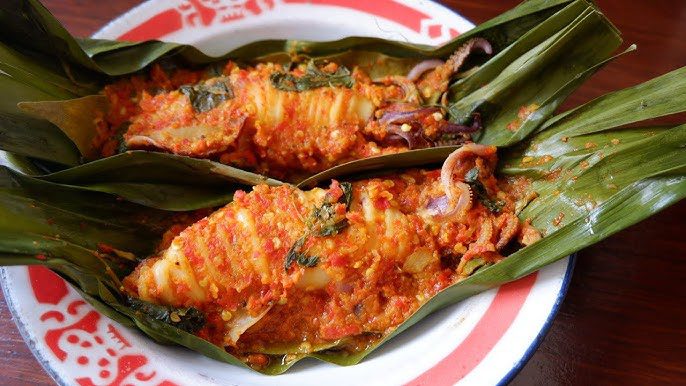 Cumi pepes yang pedas segar